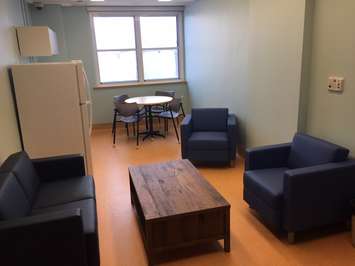Patient lounge at Bluewater Health's new temporary residential withdrawal management facility in Sarnia. January 12, 2018 (Photo by Melanie Irwin)