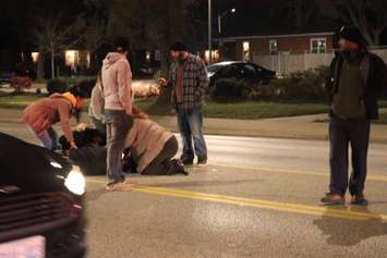 Police responded to a crash involving a motorcycle in the area of Tecumseh Rd. E and Arthur Rd., November 17, 2017. (Photo courtesy of Allan Johnson)