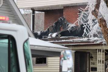 Windsor firefighters respond to a blaze at 761 Windsor Ave. on February 18, 2015. (Photo by Jason Viau)