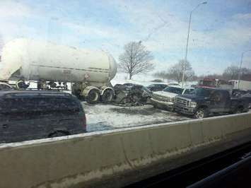 401 near Woodstock Sat. Feb 14, 2015 (Photo submitted by Vicki Moore)