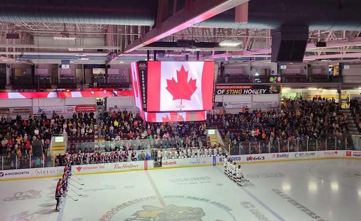 Sarnia Sting's first ever School Day game at Progressive Auto Sales Arena. November 7, 2023. (Photo by Josh Boyce)