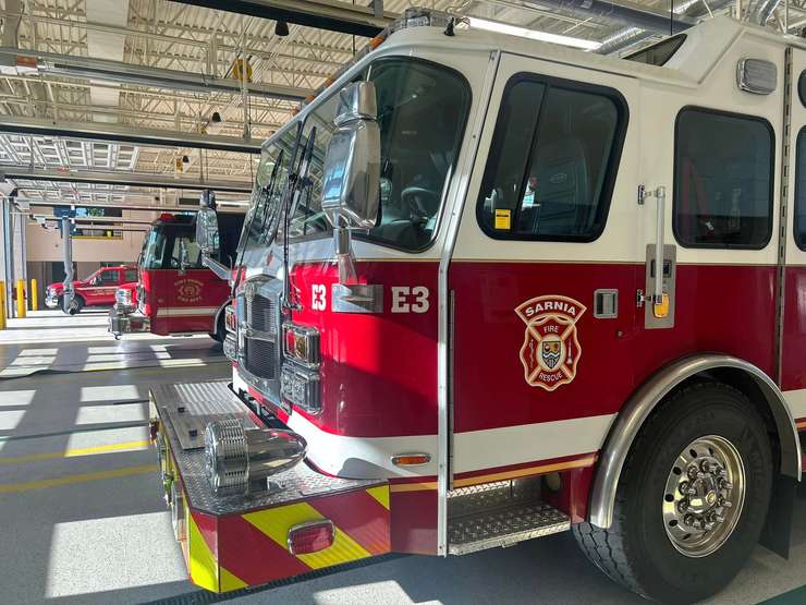 Sarnia Fire Rescue assists Port Huron Fire Department. July 7, 2024. (Photo courtesy of Sarnia Fire via Facebook)