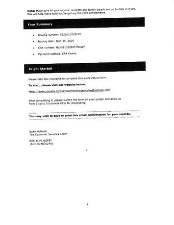Canada Revenue Agency scam. (Submitted photo)