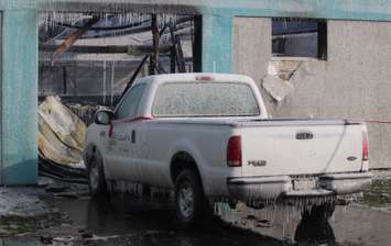 The scene of a $1-million fire at Mayson Machining on Sandwich St. in Windsor, Novermber 18, 2014. (photo by Mike Vlasveld)