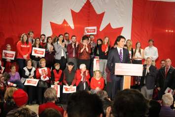 Federal Liberal Leader Justin Trudeau speaks at a rally in Windsor on January 21, 2015. (Photo by Jason Viau)