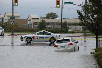Heavy rain in Windsor-Essex caused flooding across many roadways in the region, also affecting homes and businesses on September 29, 2016. (Photo by Ricardo Veneza)