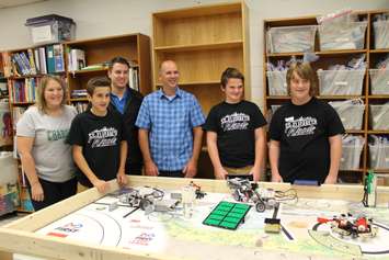 Celebrating a grant given for the First Lego League Robotics extra-curricular  program at St. Elizabeth Catholic School. November 2, 2016. (Photo by Natalia Vega)