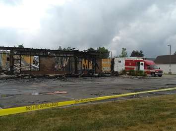 The aftermath of a fire that tore through businesses at 1700 Hyde Park Rd. in London on June 30, 2016. Photo taken July 1, 2016. (Photo courtesy of Avery Kloss)