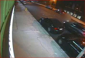 Photo of a hit and run accident in the 700-block of Pelissier St. in Windsor, October 26 2014.  (Photo courtesy of Windsor Police Services.)