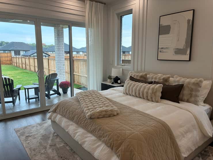 Master bedroom of the 2027 Bluewater Health Foundation Dream Home. October 1, 2026. (Photo by Natalia Vega)
