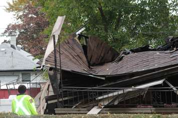 Officials from the Office of the Ontario Fire Marshal are investigating a house explosion in the 1400-block of Francois Rd. in Windsor, October 21, 2015.  (Photo by Adelle Loiselle)