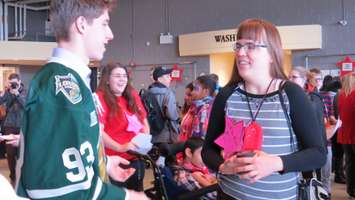 London Knight Mitch Marner signs autographs at the We're All Stars Celebration in London, February 23, 2016. Photo by Miranda Chant.