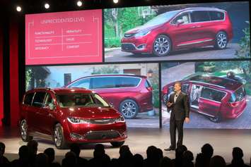 The Chrysler Pacifica unveiled at the North American International Auto Show 2016. (Photo by Maureen Revait) 