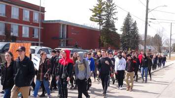Student protest in Hanover on April 4, 2019. (Photo by Kirk Scott)
