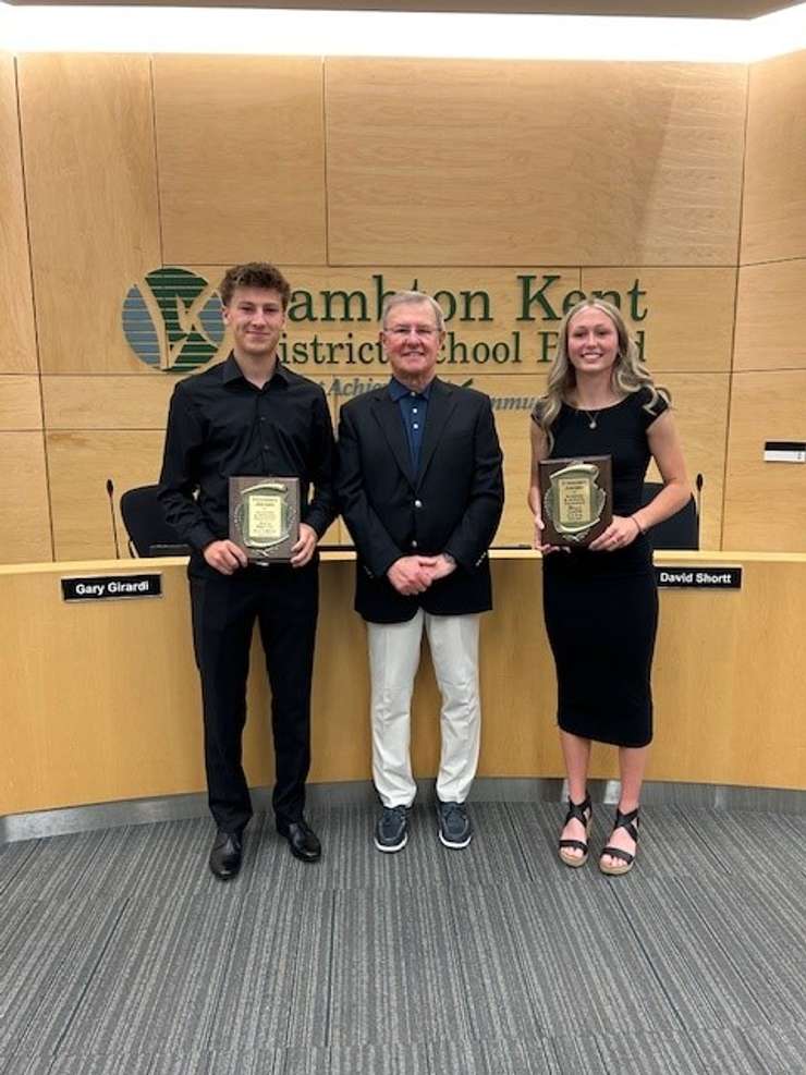 2025 Stefanko Award recipients Bella Gagné and Alex Pretty. June 16, 2025. (Photo courtesy of LKDSB)