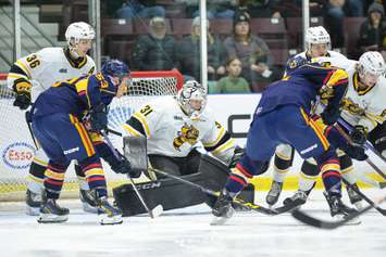 Barrie Colts visit Sarnia Sting, Dec 4, 2022. Photo submitted by Metcalfe Photography. 