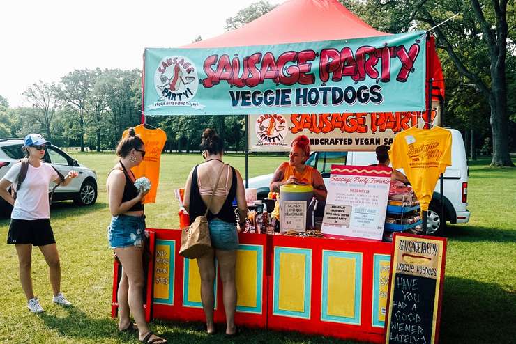 Sausage Party Veggie Hot Dogs at Vegfest (Photo courtesy of www.sarniavegfest.com)