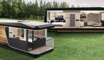 A rendering of tiny homes being offered in the Dream Lottery. Photo from dreamitwinit.ca