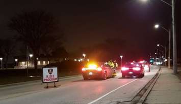 A RIDE program is in progress in Windsor, February 15, 2019. Photo courtesy Windsor Police Service/Twitter.
