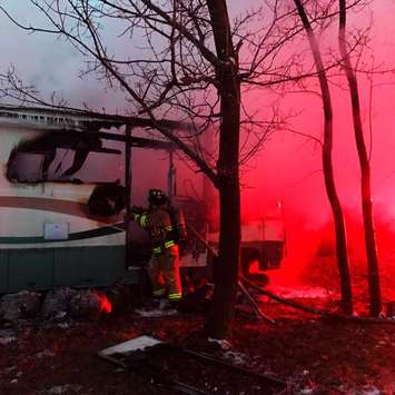 Jan 16, 2018 House Fire. Photo courtesy of Sarnia Fire and Rescue via Twitter.