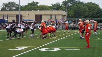 The Sarnia Imperials fave the GTA All Stars in the NFC Championship game. (photo by Jake Jeffrey blackburnnews.com)