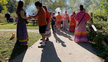 A memorial walk at Ojibway Nature Centre in honour of the National Day of Truth and Reconciliation, September 30, 2025. (Photo by Maureen Revait) 