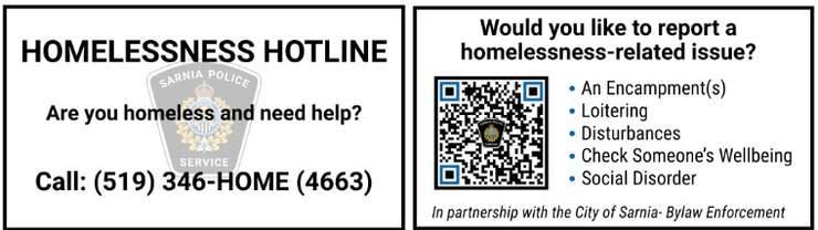 Business cards will be distributed by Sarnia police with hotline contact information. Photo courtesy of the Sarnia Police Service. 