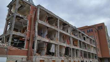 Demolition of the old Sarnia General Hospital at the corner of George St. and Mitton St. N. April 19, 2018. (Photo by Colin Gowdy, Blackburn News)
