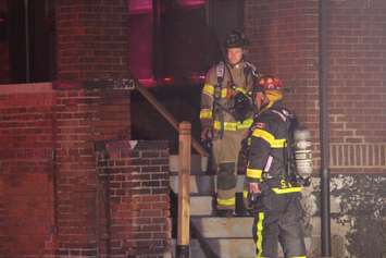 Fire crews check a house on Richmond St in Walkerville, Windsor, on April 1, 2018. Photo by Mark Brown/Blackburn News.