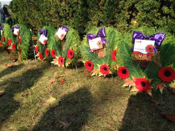 Wreaths to be laid at the Leamington cenotaph. November 11, 2015 (Photo by Kevin Black)