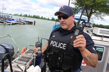 BlackburnNews.com file photo of Constable Shannon Tennant with the Windsor Police Marine Unit, August 12, 2015. (Photo by Jason Viau)