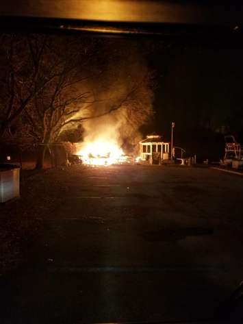 RV fire on Venetian Boulevard Dec. 1, 2018 Photo courtesy of Point Fire  Rescue via Twitter