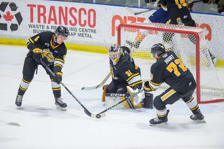 Sarnia Sting win at home against Flint Firebirds at Progressive Auto Sales Arena on March 15,2024 (Metcalfe Photography)