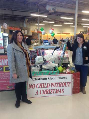 Blackburn Radio and McKinlay Funeral Homes band together to support the Chatham Goodfellows’ “No Child Without a Christmas” campaign at the Real Canadian Superstore, December 2, 2015. (Photo courtesy of 
Meagan Judd) 