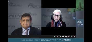 WECHU Acting Medical Officer of Health Dr. Shanker Nesathurai and CEO Nicole Dupuis provide a media update on March 3, 2022. Image courtesy WECHU/YouTube.