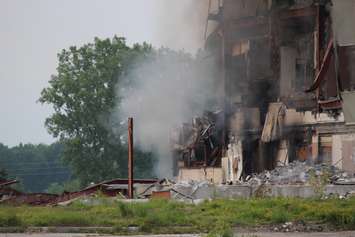Damage from a fire at Windsor Raceway July 1, 2015.  (Photo by Adelle Loiselle)