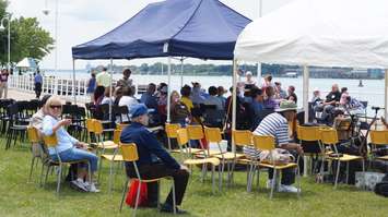 Residents gathered around to enjoy live music and watch the Duc D'Orleans set sail. June 29, 2015 (BlackburnNews.com Photo by Briana Carnegie)