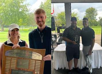 SGCC women's club champion Cherie Armstrong (L) and men's champion Steve Brown (R) (Photos courtesy of Sarnia Golf and Curling Club)