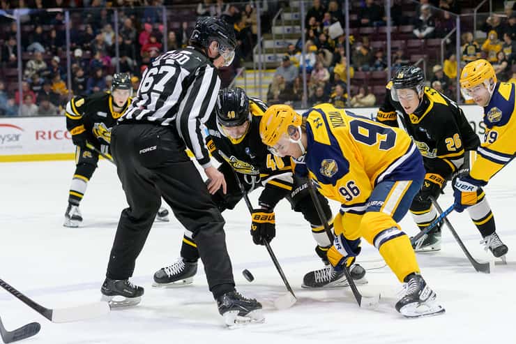 Erie Otters at Sarnia Sting, March 18, 2026. Photo by Metcalfe Photography. 