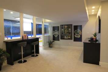 A sitting area in the basement of the Dream Lottery Home at 2337 Humberside Common in London, October 5, 2016. (Photo by Miranda Chant, Blackburn News)