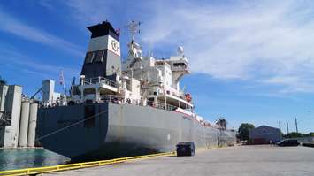 The M/V Manitoulin receives first class welcome at the Government Dock at Sarnia Harbour. September 16, 2016 Blackburnnews.com Photo by Melanie Irwin