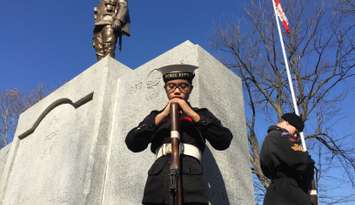 Sarnia Remembrance Day ceremony at the cenotaph on Wellington St. November 11, 2015 (BlackburnNews.com Photo by Briana Carnegie)