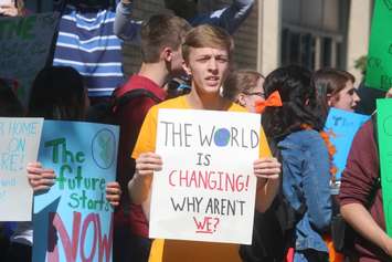 Students at Vincent Massey Secondary School participate in the global climate strike, September 27, 2019. (Photo by Maureen Revait)