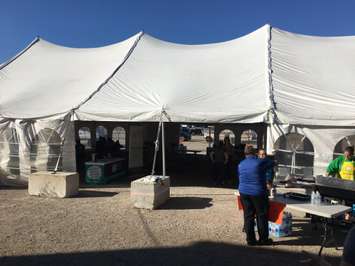 A look inside the Tanner Steffler Foundation events tent with WesForYouthOnline at Huron County Hockey Day in Clinton. September 14th, 2019 (Photo by Ryan Drury)