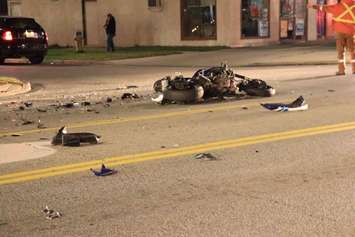 Police responded to a crash involving a motorcycle in the area of Tecumseh Rd. E and Arthur Rd., November 17, 2017. (Photo courtesy of Allan Johnson)