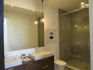 One of the washrooms inside the dream home at 2074 Ironwood Rd. (Photo by Miranda Chant, Blackburn News)