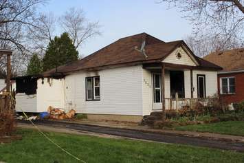 A fire at 1637 Jefferson Blvd. in Windsor is under investigation.  April 16, 2015. (Photo by Adelle Loiselle)
