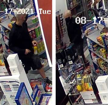 The second person of interest in a case involving a vehicle and gasoline theft in Lakeshore on August 17, 2021 is shown. Image provided by Ontario Provincial Police.