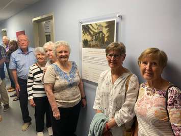 Remaining members, and family of those who've passed, of Charlotte's Task Force revealed a plaque in their honour at Petrolia's Charlotte Eleanor Englehart Hospital [CEEH]. May 31, 2023 Photo by Melanie Irwin.
