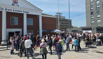 Thousands line up for the Catch The Ace lottery. April 23, 2026 Photo via Sarnia Legion Branch 62 Facebook.